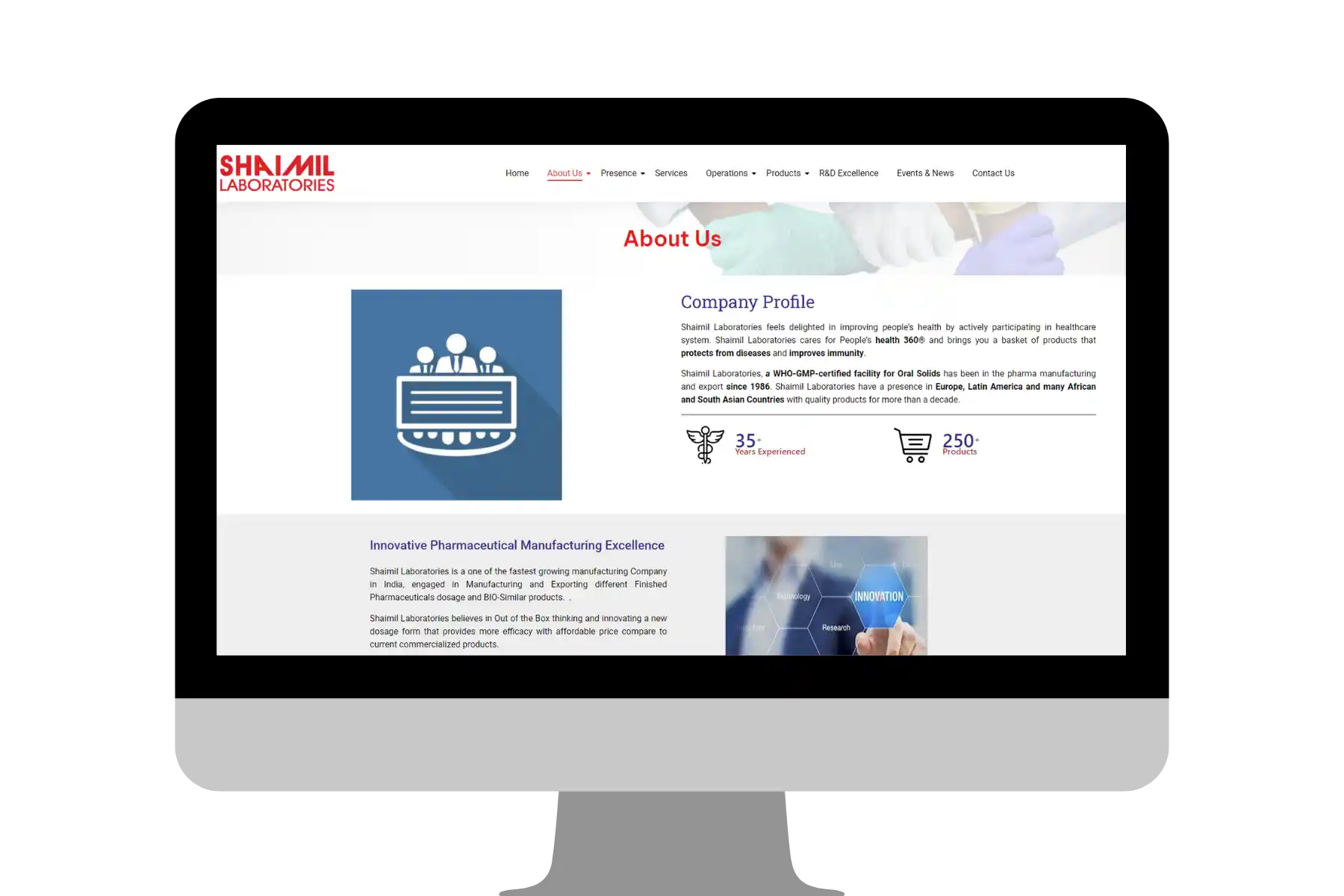 Shaimil Laboratories — first piece of the delivered work