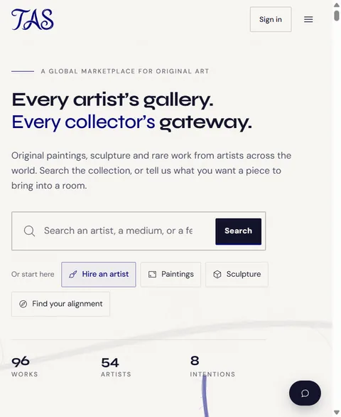 The Art Sutra — Global Art Marketplace on a phone