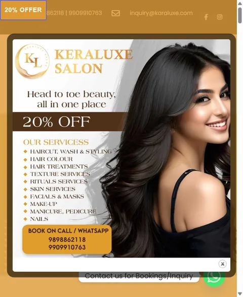 Keraluxe Salon, Vadodara on a phone