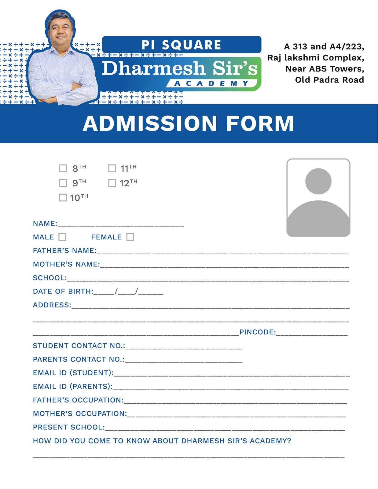 Admission form