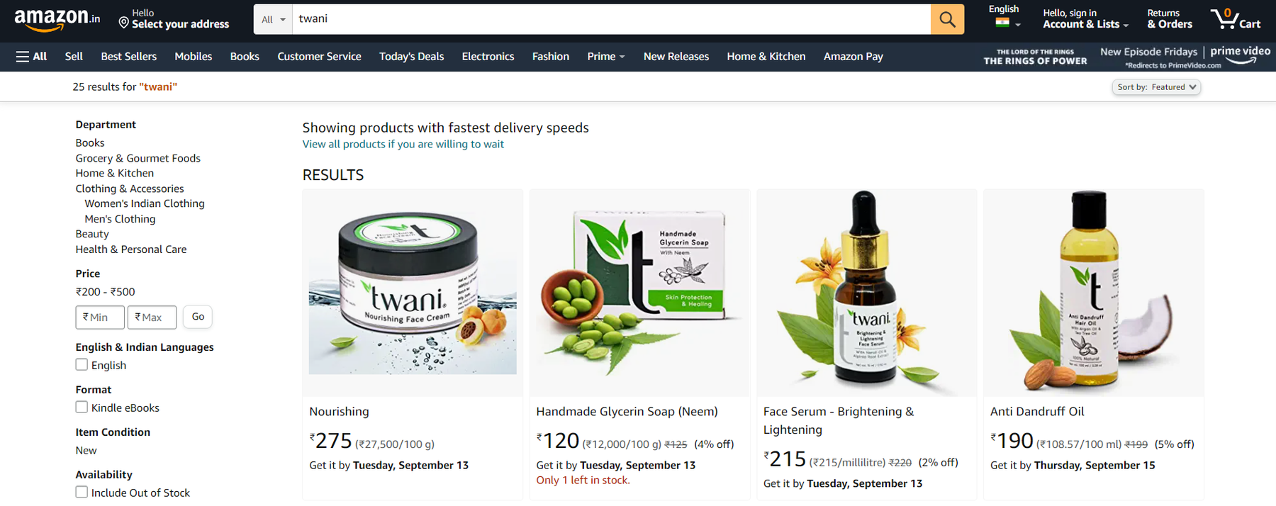The marketplace listing