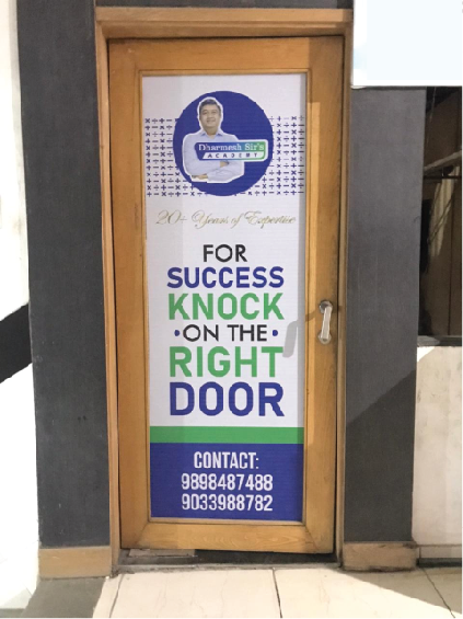 Signage at the door